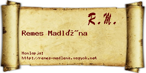 Remes Madléna névjegykártya